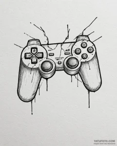 Tattoo sketch a broken controller symbolizing... - эскиз тату (№1752934063_0, 19.07.2025 14:07) — Tatufoto.com