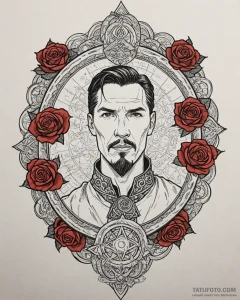 A neo-traditional portrait of doctor strange,... - эскиз тату (№1752935055_0, 19.07.2025 14:24) — Tatufoto.com