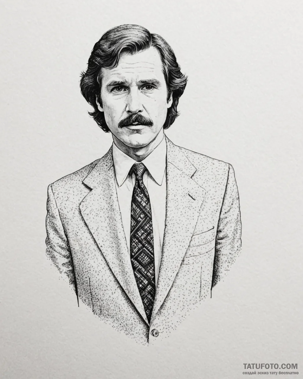 A graphic novel portrait of ron burgundy from… — эскиз тату (№1752935305_0, 19.07.2025 14:28) — Tatufoto.com
