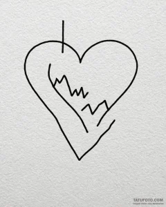 Tattoo sketch a minimalist heartbeat line., t... - эскиз тату (№1752935388_0, 19.07.2025 14:29) — Tatufoto.com