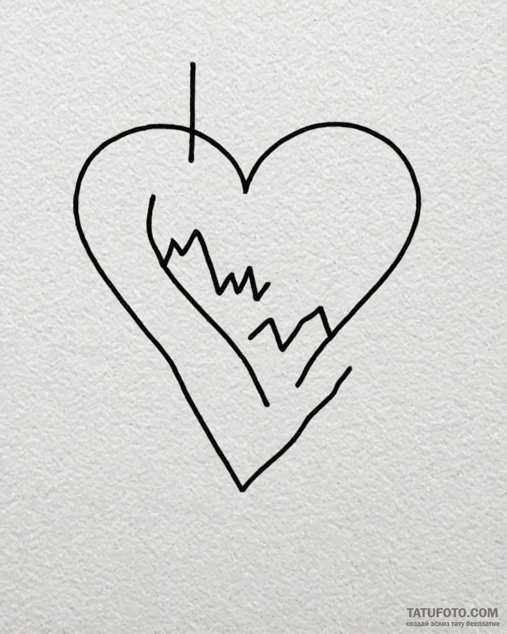 Tattoo sketch a minimalist heartbeat line., t… — эскиз тату (№1752935388_0, 19.07.2025 14:29) — Tatufoto.com