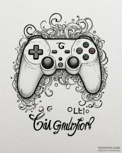 Tattoo design a gaming controller with a "gg"... - эскиз тату (№1752935803_0, 19.07.2025 14:36) — Tatufoto.com