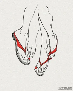 Tattoo design a pair of matching slippers or... - эскиз тату (№1752935970_0, 19.07.2025 14:39) — Tatufoto.com