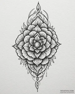 Tattoo sketch a minimalist symbol of self-acc... - эскиз тату (№1752936052_0, 19.07.2025 14:40) — Tatufoto.com