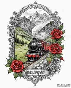 A watercolor sketch of the hogwarts express o... - эскиз тату (№1752936217_0, 19.07.2025 14:43) — Tatufoto.com