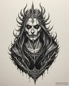 A graphic novel portrait of a terrifying noon... - эскиз тату (№1752936299_0, 19.07.2025 14:44) — Tatufoto.com