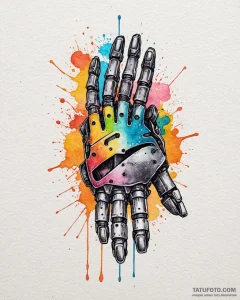 Tattoo design a robotic hand, strong and prec... - эскиз тату (№1752936465_0, 19.07.2025 14:47) — Tatufoto.com
