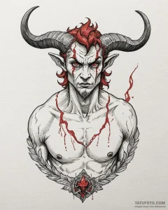 A sketch of the faun, both charming and frigh... - эскиз тату (№1752937877_0, 19.07.2025 15:11) — Tatufoto.com