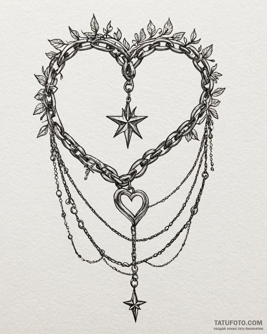 Tattoo design a delicate chain draped across… — эскиз тату (№1752938209_0, 19.07.2025 15:16) — Tatufoto.com