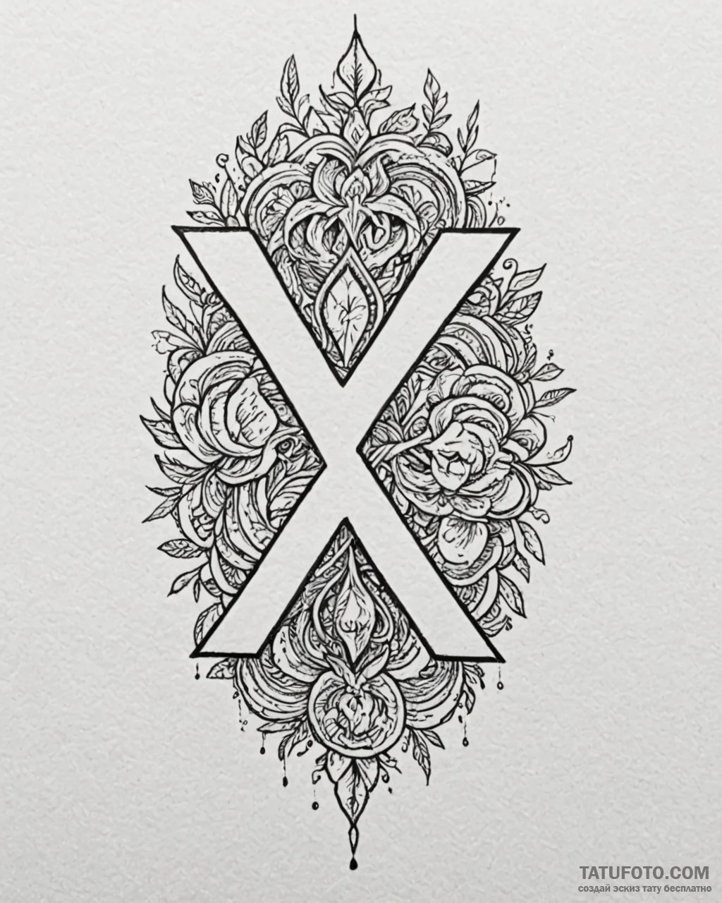 134. tattoo design: a minimalist "klad" rune,... - эскиз тату (№1752938707_0, 19.07.2025 15:25) — Tatufoto.com