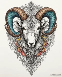 Tattoo sketch an aries ram's head fading into... - эскиз тату (№1752939038_0, 19.07.2025 15:30) — Tatufoto.com
