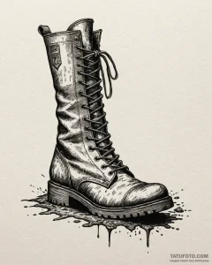 Tattoo design a combat boot print in mud or d... - эскиз тату (№1752939121_0, 19.07.2025 15:32) — Tatufoto.com