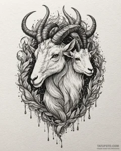 Tattoo design a capricorn goat-fish, with the... - эскиз тату (№1752939451_0, 19.07.2025 15:37) — Tatufoto.com