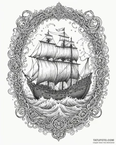 Tattoo design a stylized viking longship cutt... - эскиз тату (№1752939535_0, 19.07.2025 15:38) — Tatufoto.com