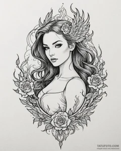 A graphic novel portrait of jean grey as the... - эскиз тату (№1752939617_0, 19.07.2025 15:40) — Tatufoto.com