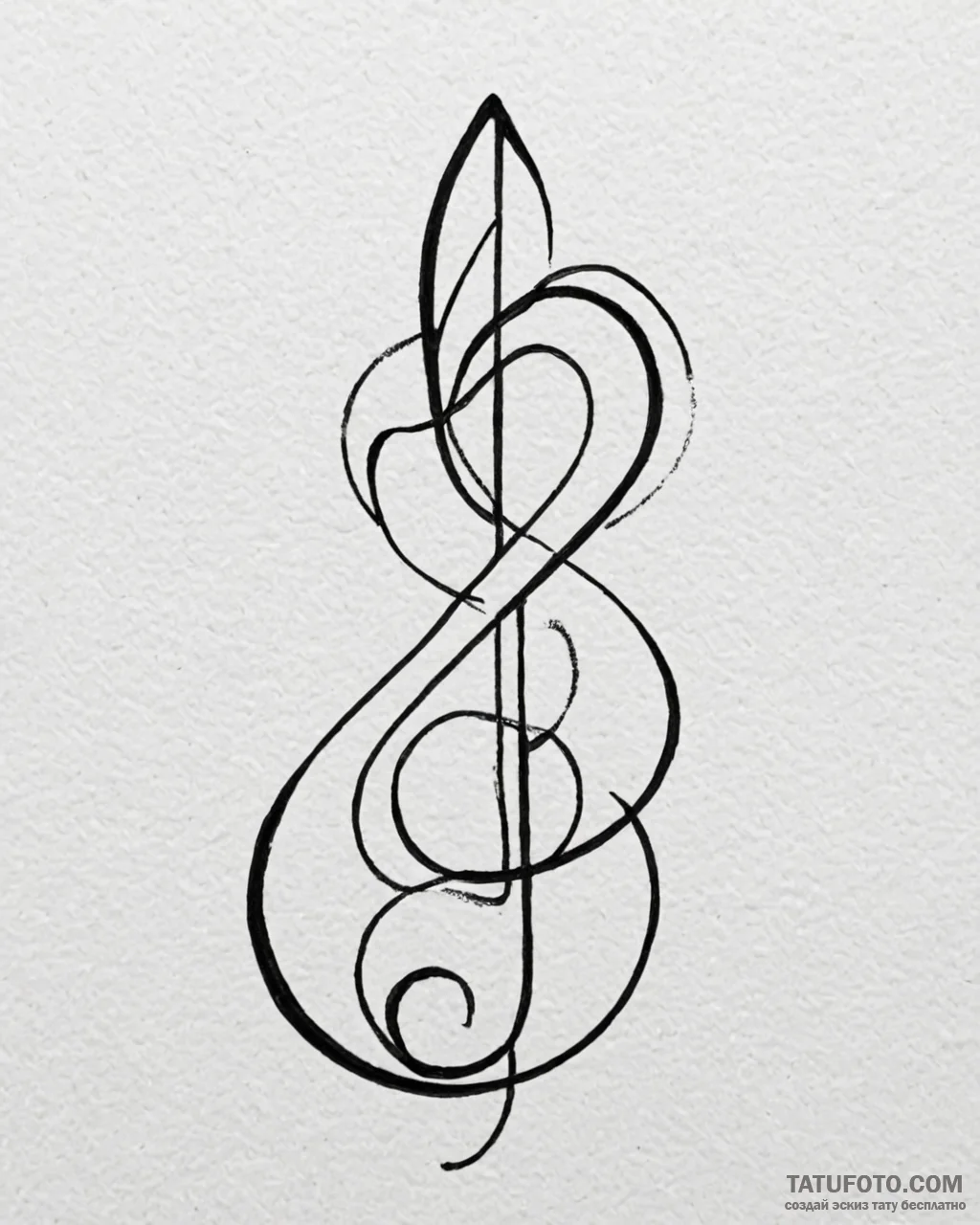 Tattoo design a small, subtle musical note. l... - эскиз тату (№1752939699_0, 19.07.2025 15:41) — Tatufoto.com