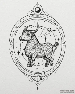 Tattoo sketch a zodiac animal outline filled... - эскиз тату (№1752939782_0, 19.07.2025 15:43) — Tatufoto.com
