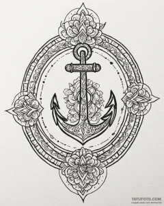 Tattoo design a sturdy anchor, symbolizing st... - эскиз тату (№1752940690_0, 19.07.2025 15:58) — Tatufoto.com