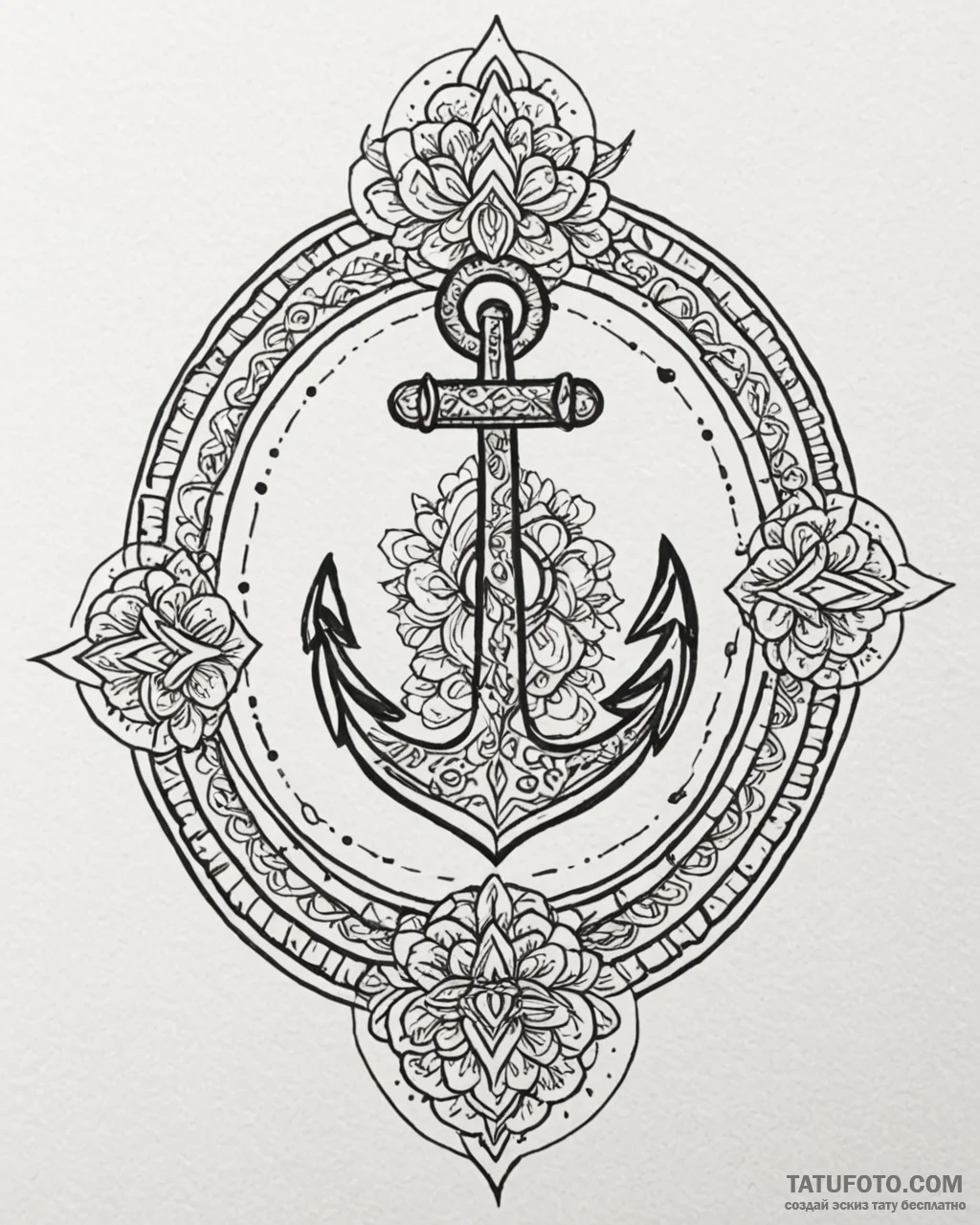 Tattoo design a sturdy anchor, symbolizing st... - эскиз тату (№1752940690_0, 19.07.2025 15:58) — Tatufoto.com