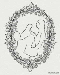 Tattoo sketch a silhouette of parents holding... - эскиз тату (№1752941268_0, 19.07.2025 16:07) — Tatufoto.com
