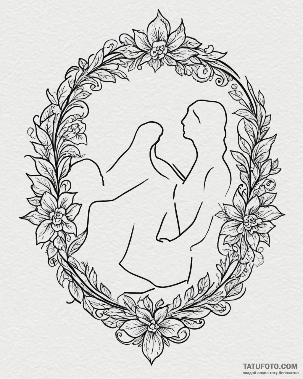 Tattoo sketch a silhouette of parents holding... - эскиз тату (№1752941268_0, 19.07.2025 16:07) — Tatufoto.com