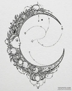 Tattoo sketch a zodiac constellation intertwi... - эскиз тату (№1752941521_0, 19.07.2025 16:12) — Tatufoto.com