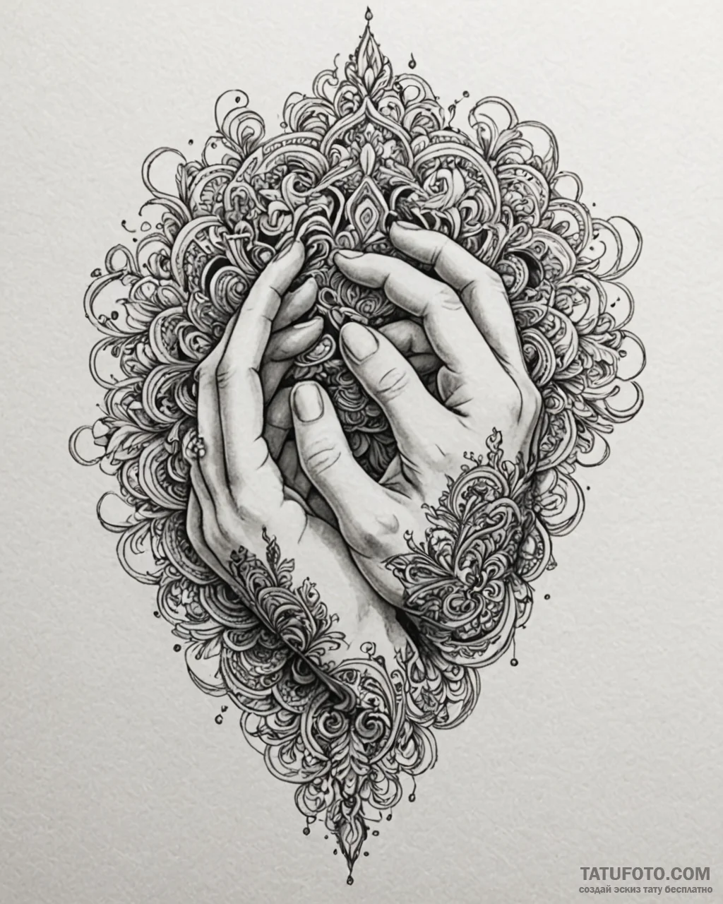 Tattoo sketch two hands clasped in a firm, lo... - эскиз тату (№1752941605_0, 19.07.2025 16:13) — Tatufoto.com