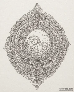 Rainbow, ink illustration for tattoo, sepia t... - эскиз тату (№1752941690_0, 19.07.2025 16:14) — Tatufoto.com