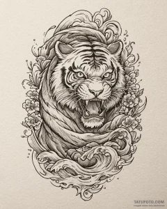 Saber-toothed tiger, tattoo flash sheet desig... - эскиз тату (№1752942029_0, 19.07.2025 16:20) — Tatufoto.com