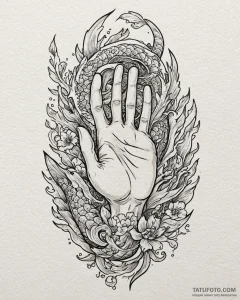 A minimalist tattoo of the vulcan salute, "li... - эскиз тату (№1752942113_0, 19.07.2025 16:21) — Tatufoto.com