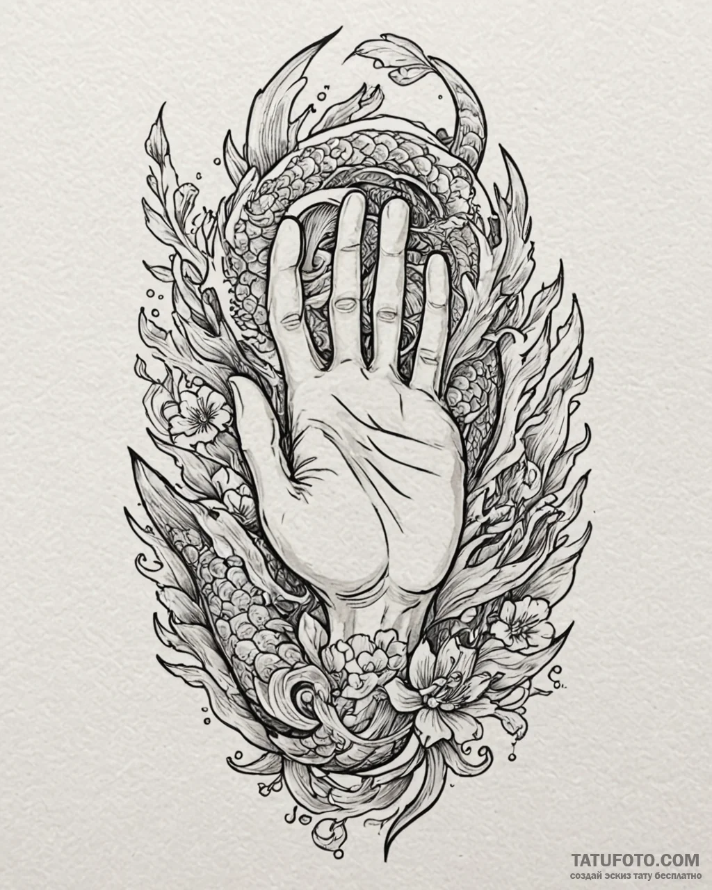 A minimalist tattoo of the vulcan salute, "li... - эскиз тату (№1752942113_0, 19.07.2025 16:21) — Tatufoto.com