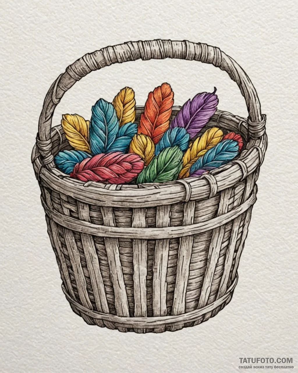 A close-up of a woven basket's texture., conc... - эскиз тату (№1752942368_0, 19.07.2025 16:26) — Tatufoto.com