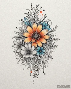 Tattoo sketch a single, continuous fine line... - эскиз тату (№1752942622_0, 19.07.2025 16:30) — Tatufoto.com