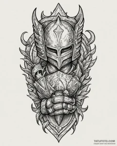 Tattoo sketch a knight's gauntlet, firm and r... - эскиз тату (№1752944232_0, 19.07.2025 16:57) — Tatufoto.com