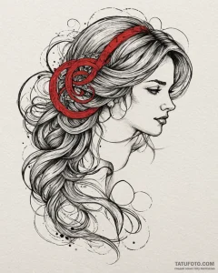 Tattoo design a virgo maiden's profile hidden... - эскиз тату (№1752944317_0, 19.07.2025 16:58) — Tatufoto.com