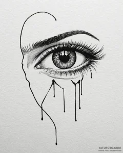 A linework tattoo of the iconic eye-slitting... - эскиз тату (№1752946229_0, 19.07.2025 17:30) — Tatufoto.com