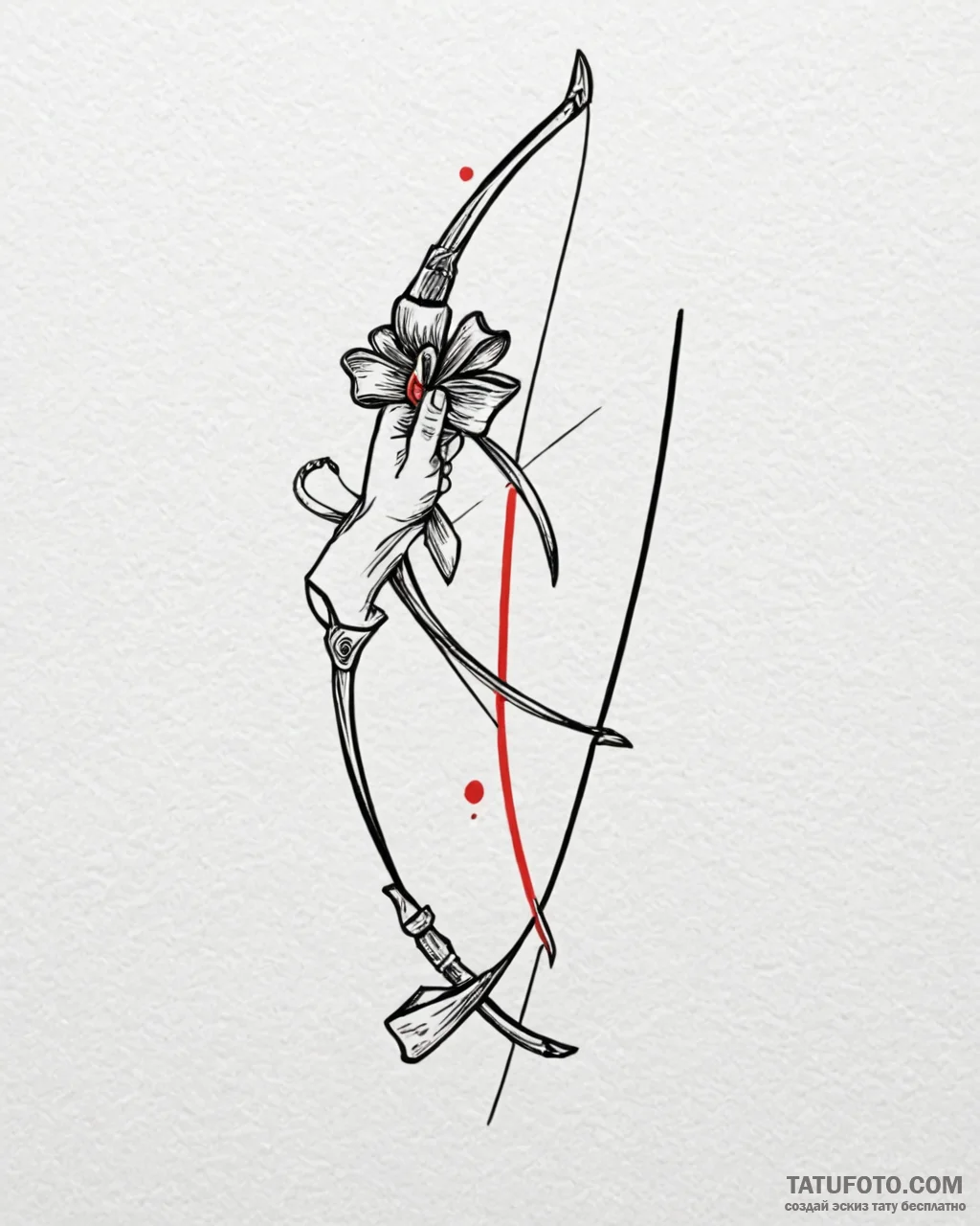 Tattoo design a traditional bow and quiver, s... - эскиз тату (№1752946739_0, 19.07.2025 17:38) — Tatufoto.com