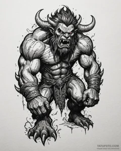 A graphic novel sketch of the monster from ba... - эскиз тату (№1752947077_0, 19.07.2025 17:44) — Tatufoto.com