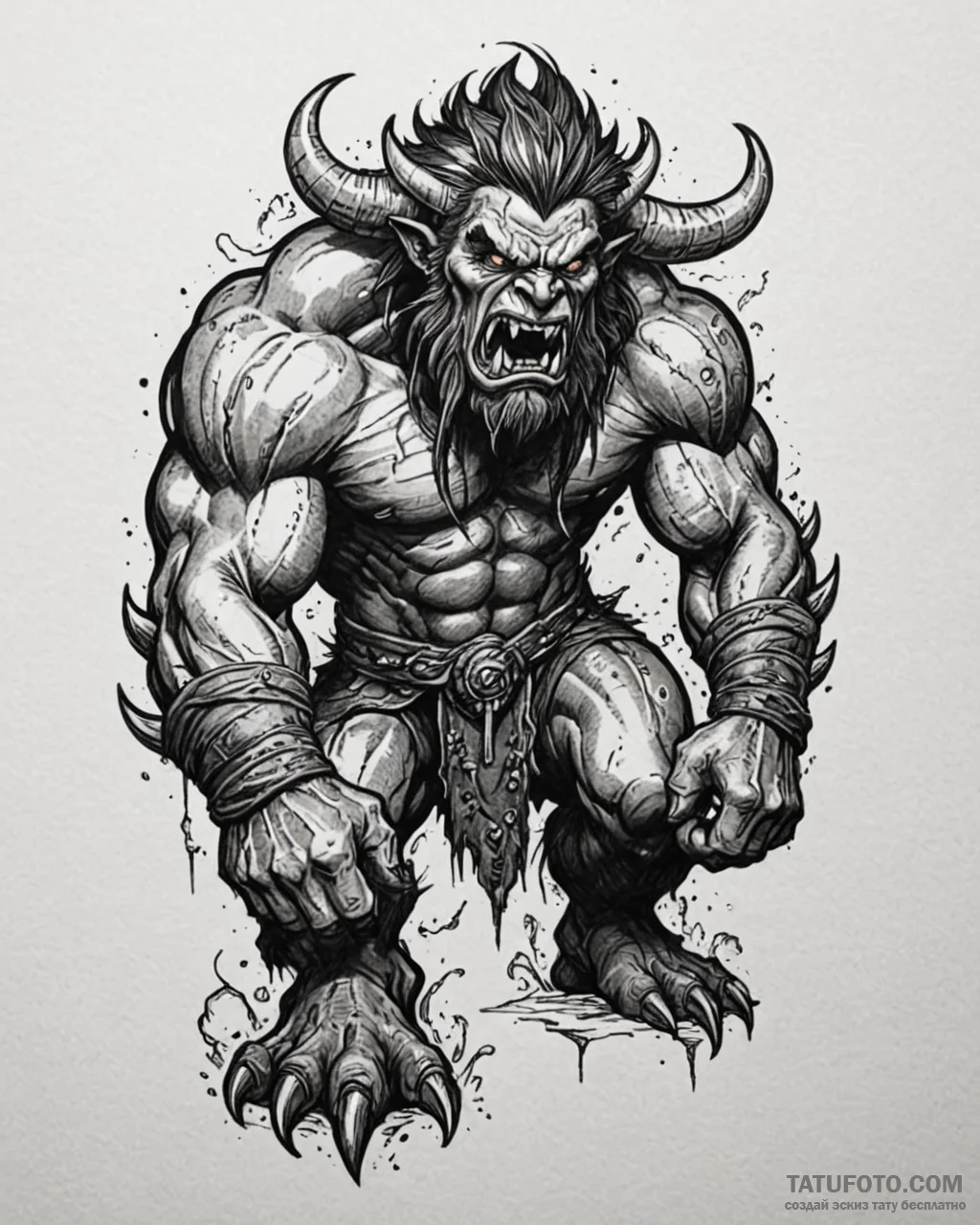 A graphic novel sketch of the monster from ba… — эскиз тату (№1752947077_0, 19.07.2025 17:44) — Tatufoto.com
