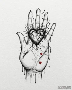 Tattoo design a tiny heart on the inside of a... - эскиз тату (№1752947162_0, 19.07.2025 17:46) — Tatufoto.com