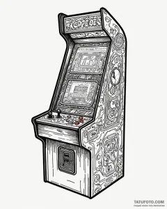Tattoo design a classic arcade cabinet glowin... - эскиз тату (№1752947669_0, 19.07.2025 17:54) — Tatufoto.com