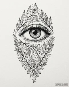 Tattoo sketch a hidden eye peering from behin... - эскиз тату (№1752948259_0, 19.07.2025 18:04) — Tatufoto.com