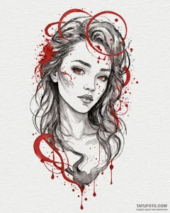 Tattoo design a sketch-style portrait of a pe... - эскиз тату (№1752948344_0, 19.07.2025 18:05) — Tatufoto.com