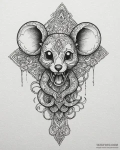 Tattoo sketch a gaming mouse pad with an intr... - эскиз тату (№1752948428_0, 19.07.2025 18:07) — Tatufoto.com
