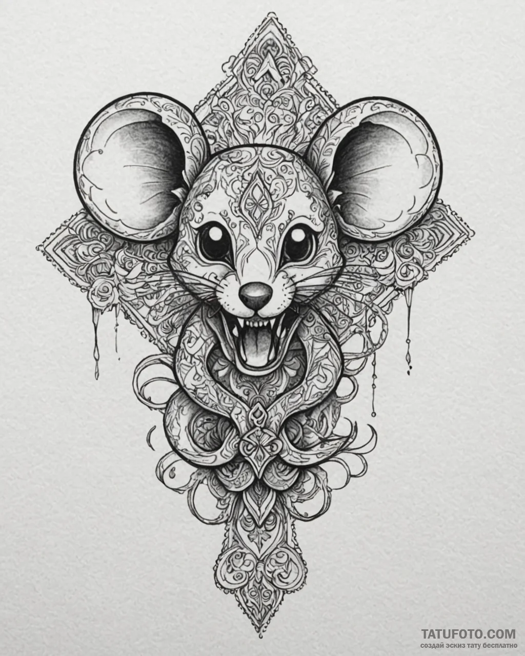 Tattoo sketch a gaming mouse pad with an intr... - эскиз тату (№1752948428_0, 19.07.2025 18:07) — Tatufoto.com