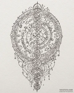 Tattoo design a zodiac glyph composed of micr... - эскиз тату (№1752948682_0, 19.07.2025 18:11) — Tatufoto.com