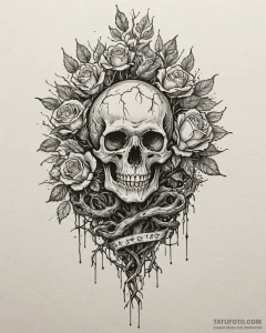 Tattoo design a powerful oak tree, its roots... - эскиз тату (№1752949357_0, 19.07.2025 18:22) — Tatufoto.com