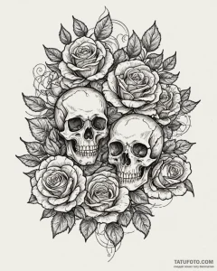 Tattoo sketch a flower blooming from a specif... - эскиз тату (№1752949442_0, 19.07.2025 18:24) — Tatufoto.com