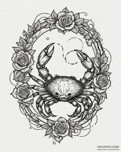 Tattoo design a cancer crab made of abstract,... - эскиз тату (№1752950370_0, 19.07.2025 18:39) — Tatufoto.com