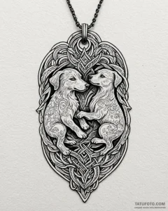 Tattoo sketch two interlocking dog tags formi... - эскиз тату (№1752951131_0, 19.07.2025 18:52) — Tatufoto.com